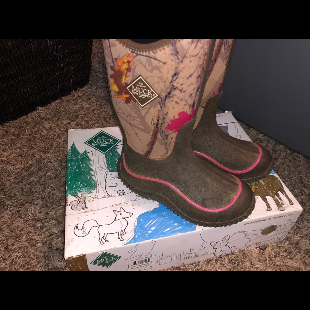 Muck Boots little girls pink/camo